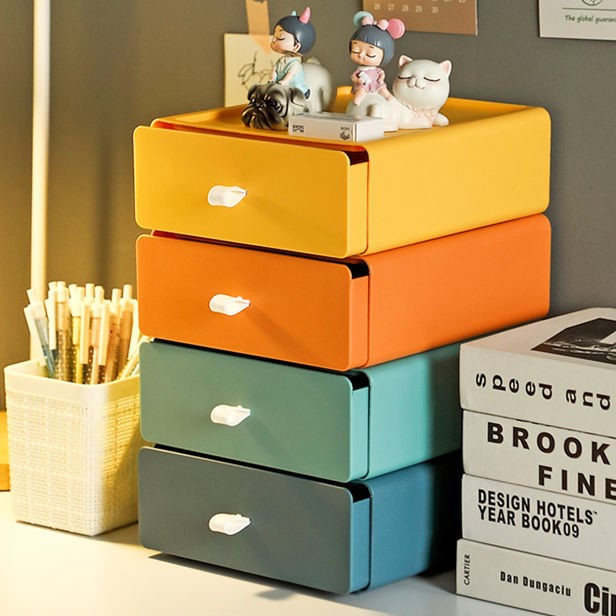 抽屉式桌面收纳盒储物盒子小箱办公室书桌上置物架整理柜宿舍神器