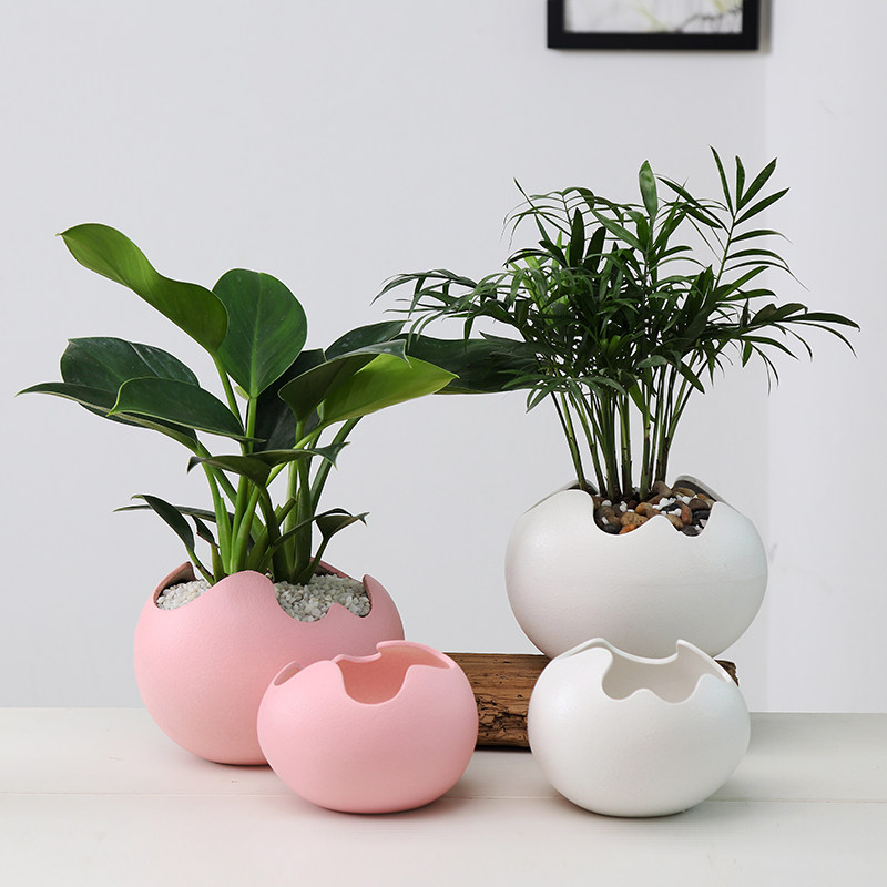 陶瓷花盆水培 欧式 铜钱草碗莲水仙绿萝花盆 简约创意多肉花盆