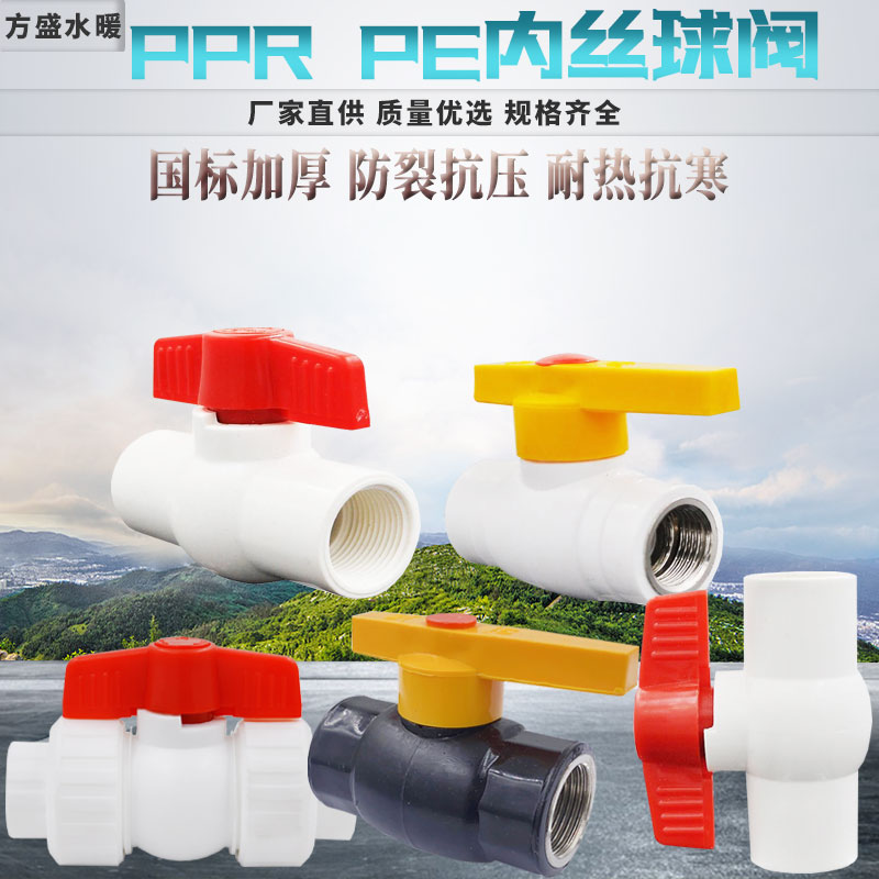 PPR双活接双内丝内牙全塑钢芯球阀204分水管管件配件接头冷热可用