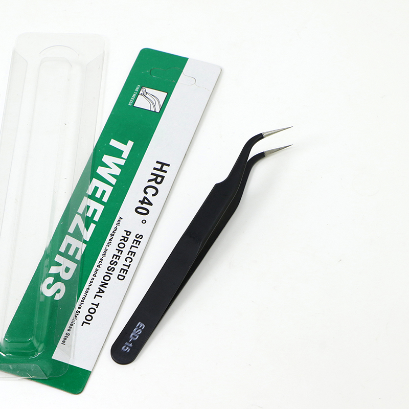 加厚防静电镊子弯尖头夹