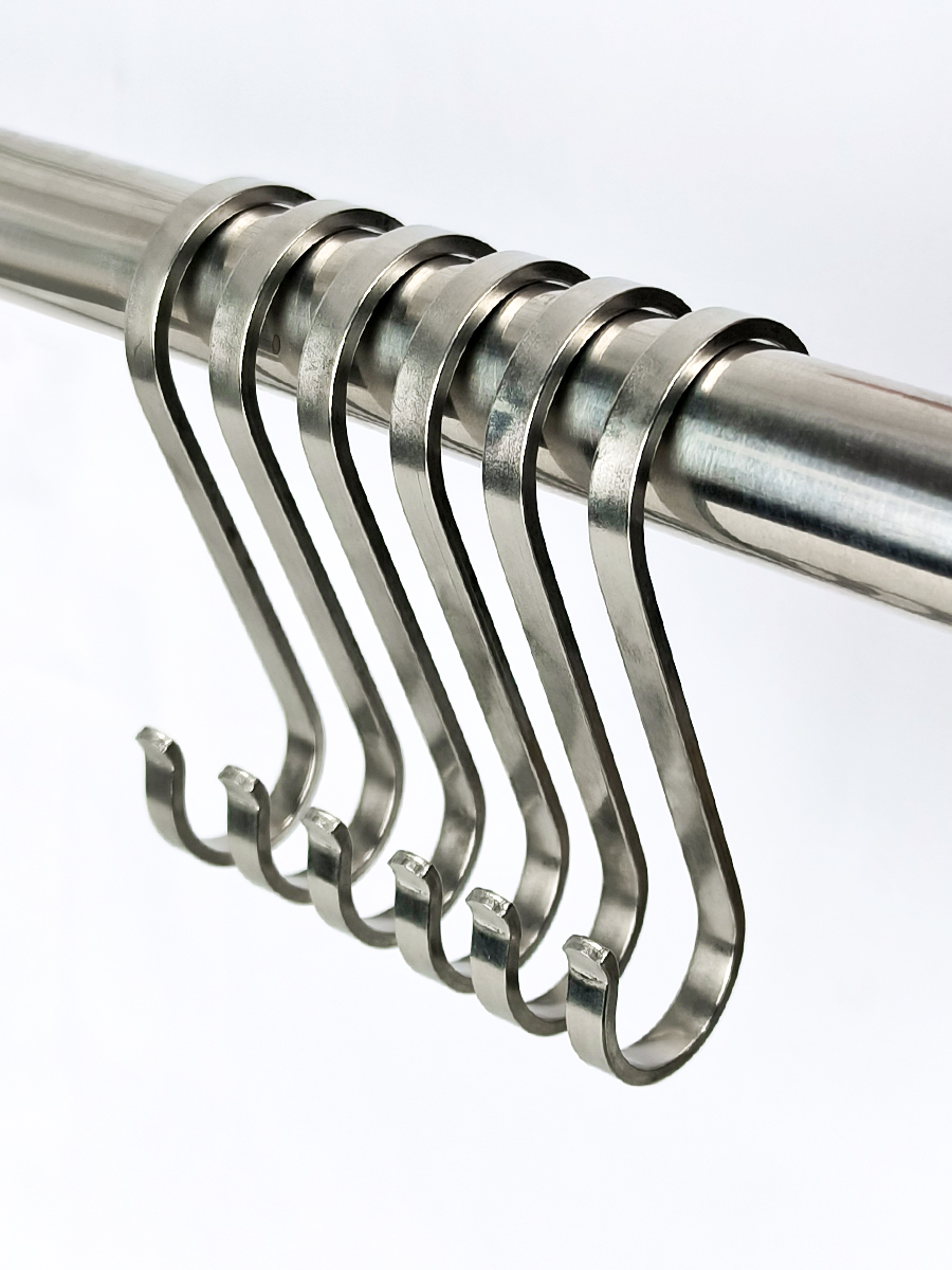 S勾挂钩304不锈钢管钩可移动套管多功能钩子大号S型承重金属扁钩