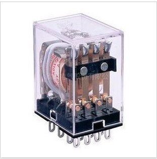 泰华小型中间继电器HH54P-L带灯电磁继电器MY4N银点DC24V 12v