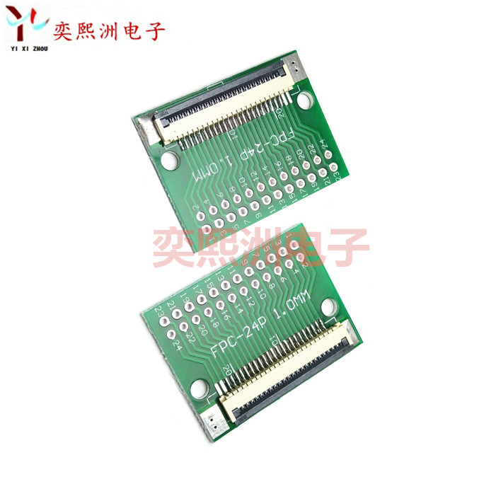 FFC/FPC焊好转接板 1.0mm转2.54转接板空板焊上22P翻盖下接连接器