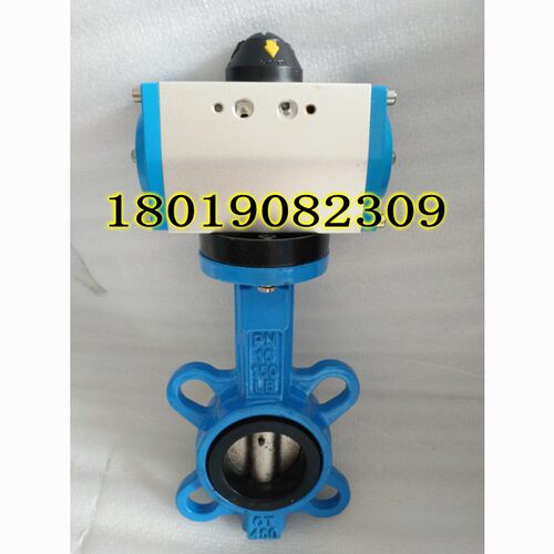 双作用气动对夹软密封蝶阀DN50 D671X-16气动铸铁蝶阀2寸对夹式