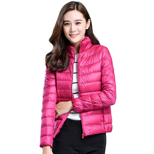 Women White Duck Down Casual Jacket 秋冬女修身羽绒服薄款外套