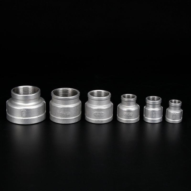 304不锈钢变径管古内丝转接头4 6分异径接口大小头外接不锈钢管箍