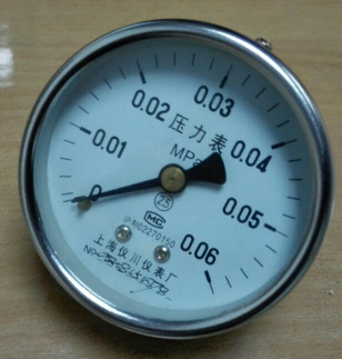 轴向无边 60mm 无固定小压力压力表 y-602 y-60-Z 0~0.06mpa