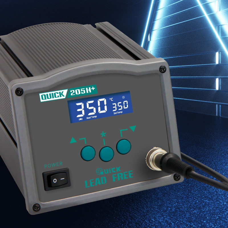 快克205+焊台大功率电烙铁QUICK数显恒温智能高频150W无铅电焊台