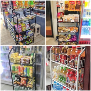 便利店饮料陈列架超市理货神器多层零食展示架超市挂钩加厚陈列架