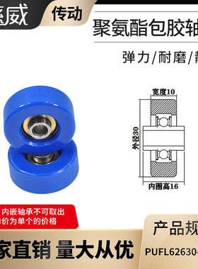 厂家直供慈威PUFL62630-10W16福莱轮流利条滑轮非标626包胶轴承
