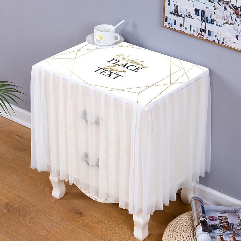 卧室床头柜万能盖布蕾丝