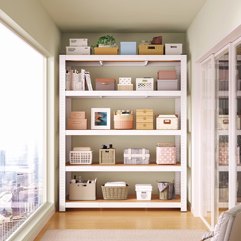 架子置物架多层收纳架货架家用书架落地展示架客厅钢木储物收纳架