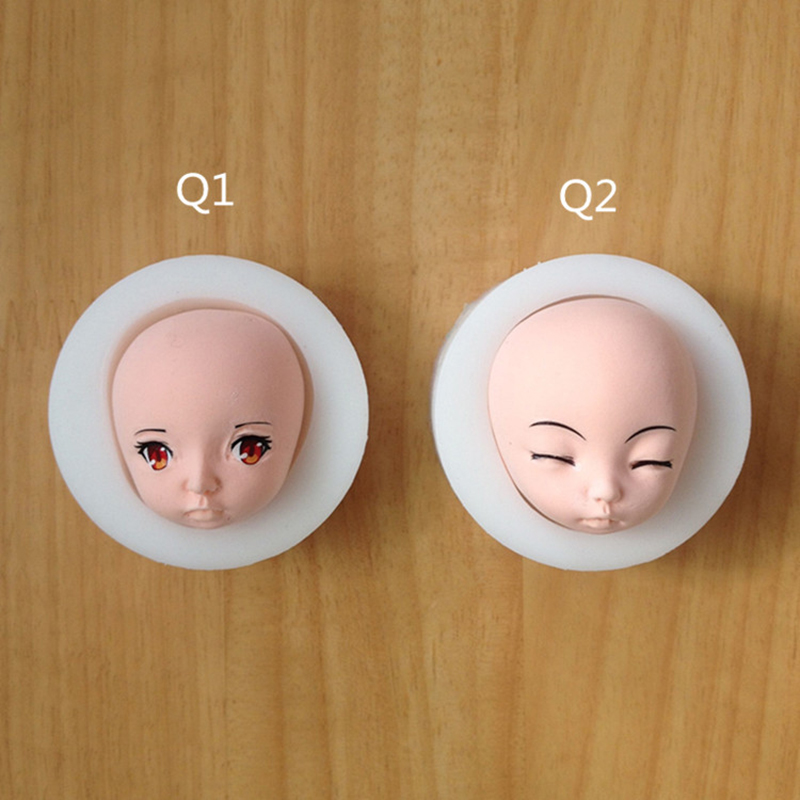 脸模超轻粘土软陶翻糖人脸模具 Q版硅胶脸 bjd硅胶SD娃娃脸部