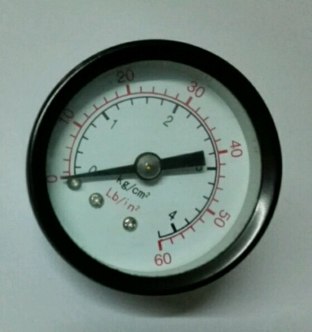轴向压力表 背接式 0~4kgf/cm2 0～60lb/in2 pt1/8 4bar  60psi