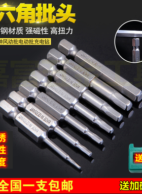 DSL s2电动螺丝刀内六角批头套装风披头特级起子头强磁性电钻匹头