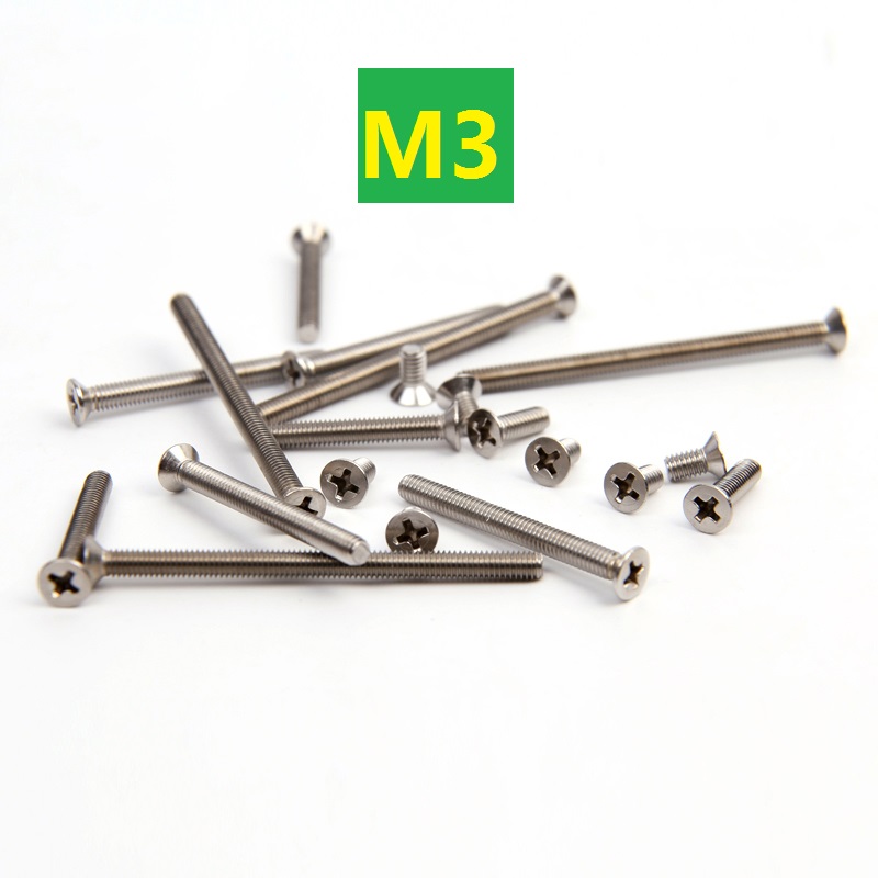 304不锈钢小沉头机丝十字平头细螺钉M3*x20x22x25x30x35x40x45