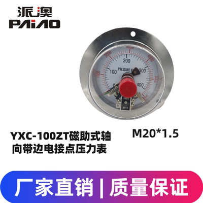 派澳仪表YXC-100ZT磁助式轴向带边电接点压力表 面板式压力控制器