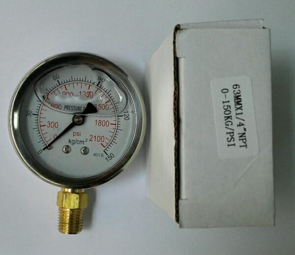 径向耐震压力表英文面版