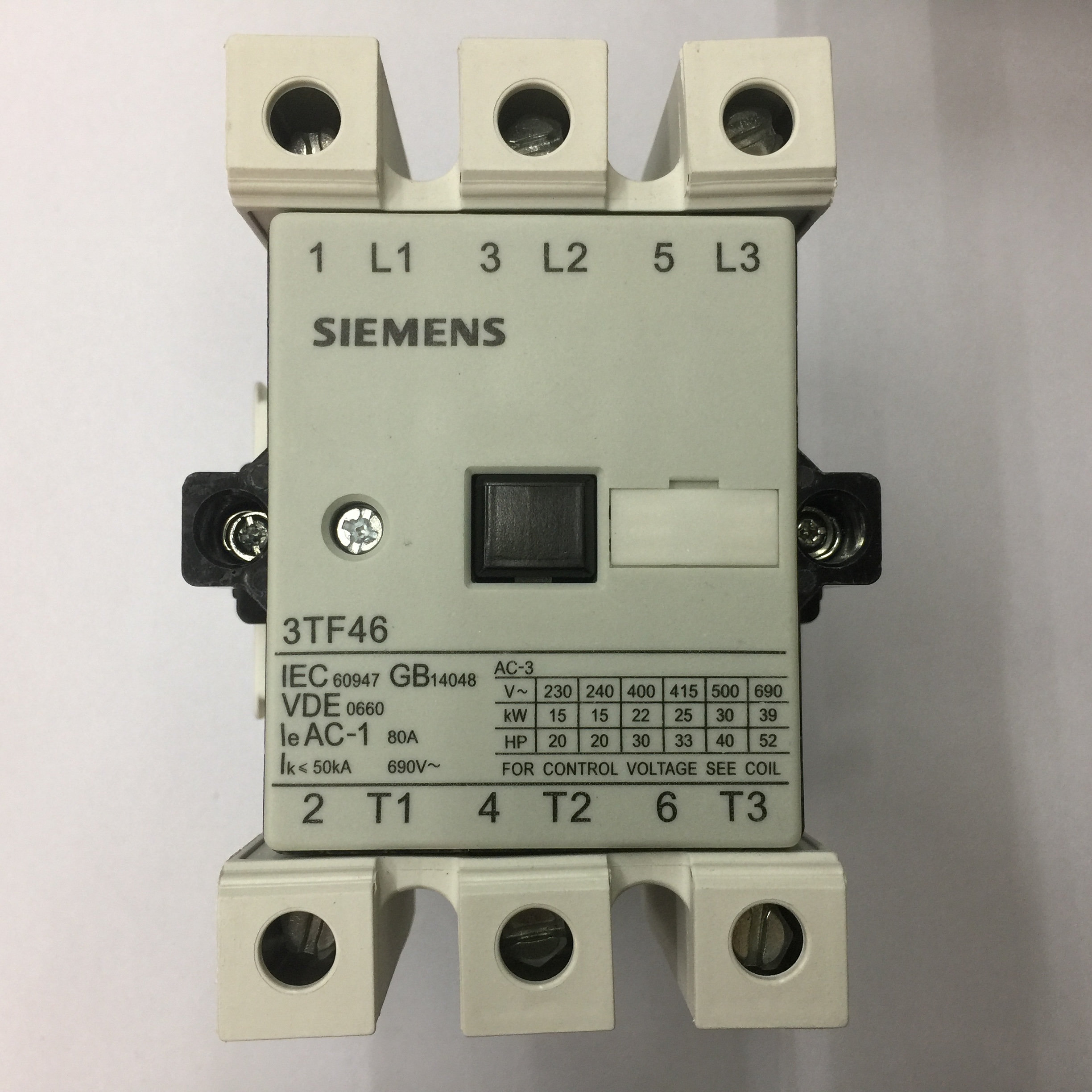 询价原装正品3TF4622-0XQ0 AC380V 50/60Hz西门子三级交流接触器