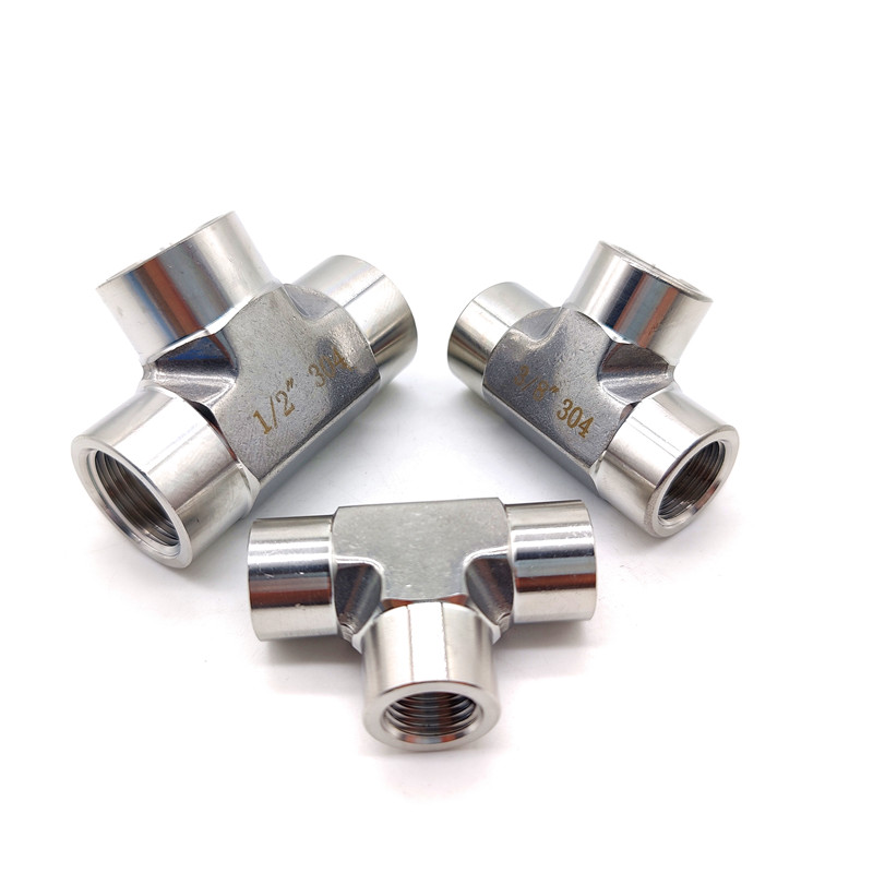 不锈钢模锻内丝三通加厚