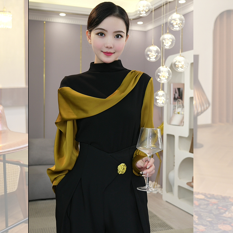 Ocnltiy设计感早秋女装2024新款显瘦上衣洋气高端别致小衫衬衫女