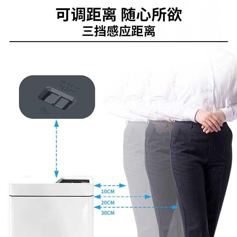 纳卫得智能感应式垃圾桶大容量不锈钢家用客厅厨房商用酒店卫生间