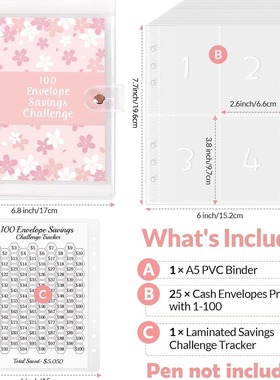 floral money saving Challenge cash saving book 100天儲錢挑戰