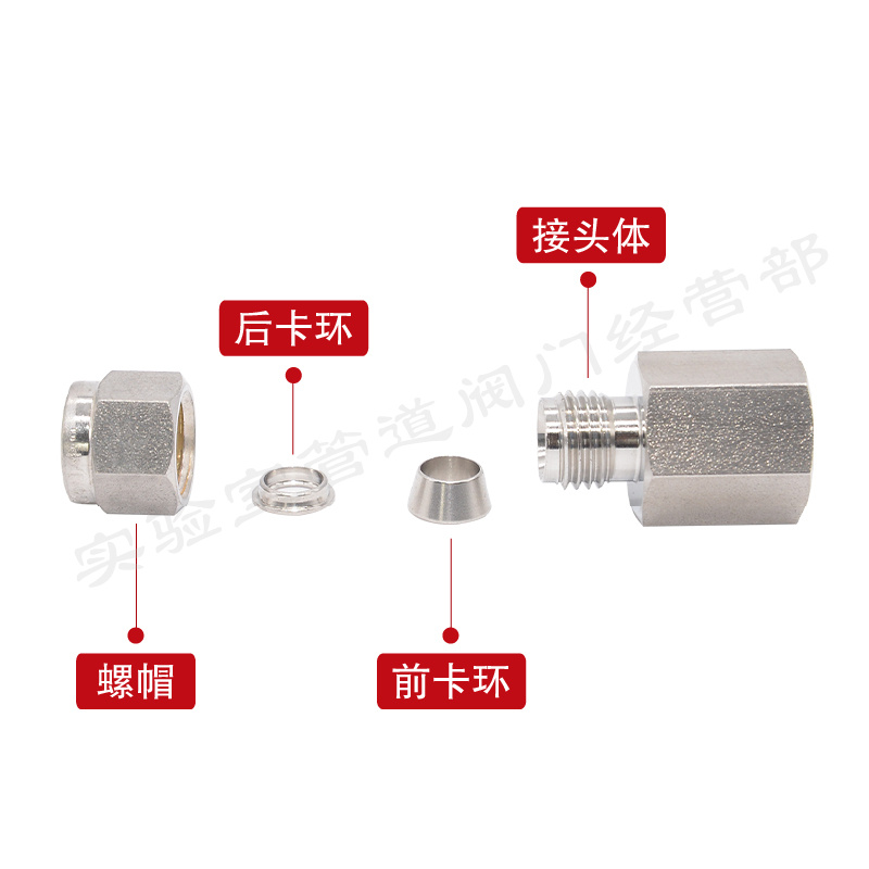 316不锈钢M螺纹转卡套接头内丝二通直通M14*1.5转1/8 1/4 1/2