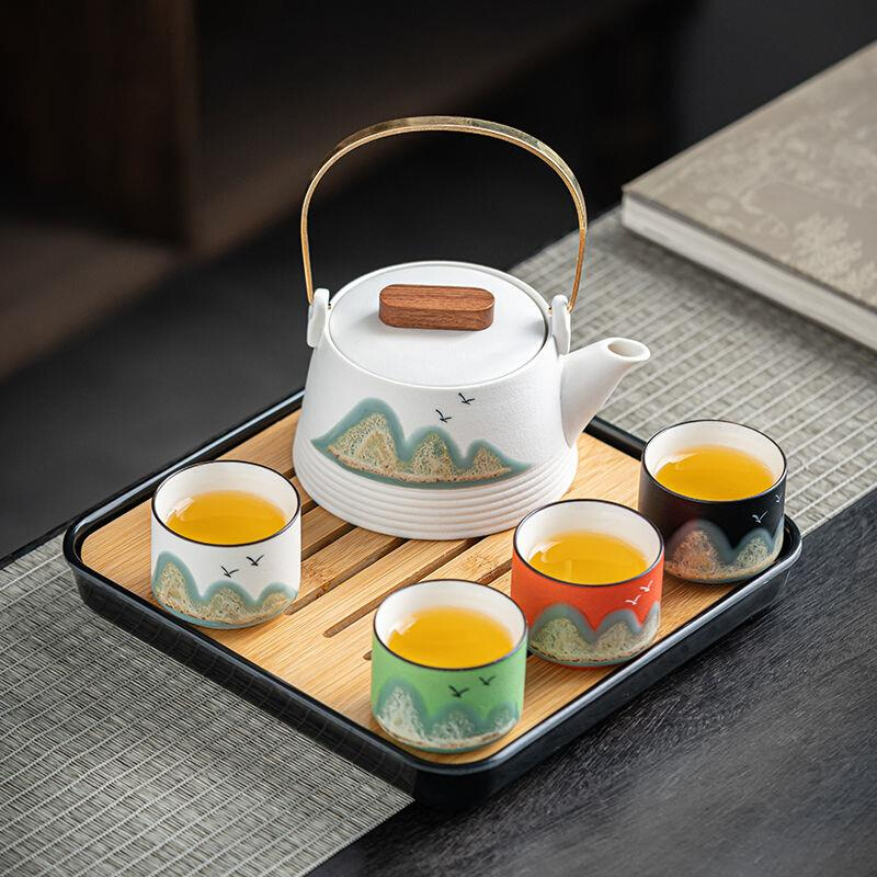 中式远山提梁壶旅行功夫