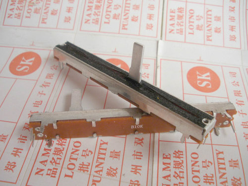 SC6021N  75MM单3脚 B10K直滑电位器/单声道直滑电位器 2-1