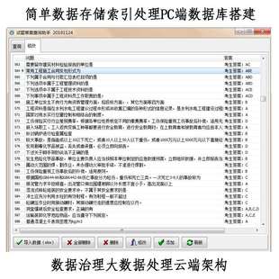 数据治理大数据处理云端架构简单数据存储索引处理PC端数据库搭建