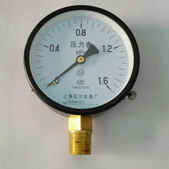定制四分外螺纹压力表 ZG1/2 表径100mm 压力0-16公斤 0～1.6mpa