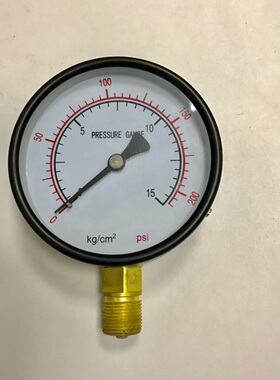 压力表 pressure gauge 0-15kg/cm2 0-200psi 100mm 螺纹m20x1.5