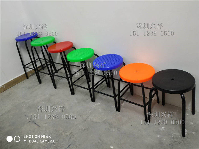 加高加固型 塑胶圆凳 四脚圆凳 车间流水线专用防静电圆凳子