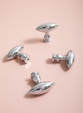 indoors法式极简银色小把手衣柜门鞋柜橱柜家具黄铜橄榄型小拉手