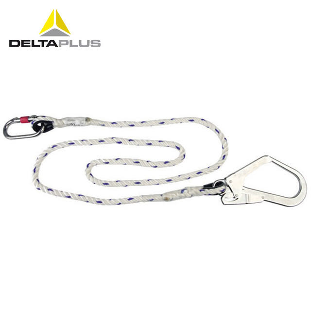 代尔塔503320 安全绳钢制大钩防坠落高空作业2米防护绳子非钢丝绳