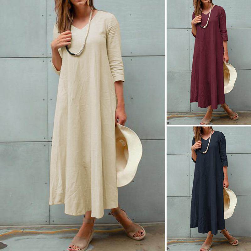Fashion summer new style long skirt monochrome dress