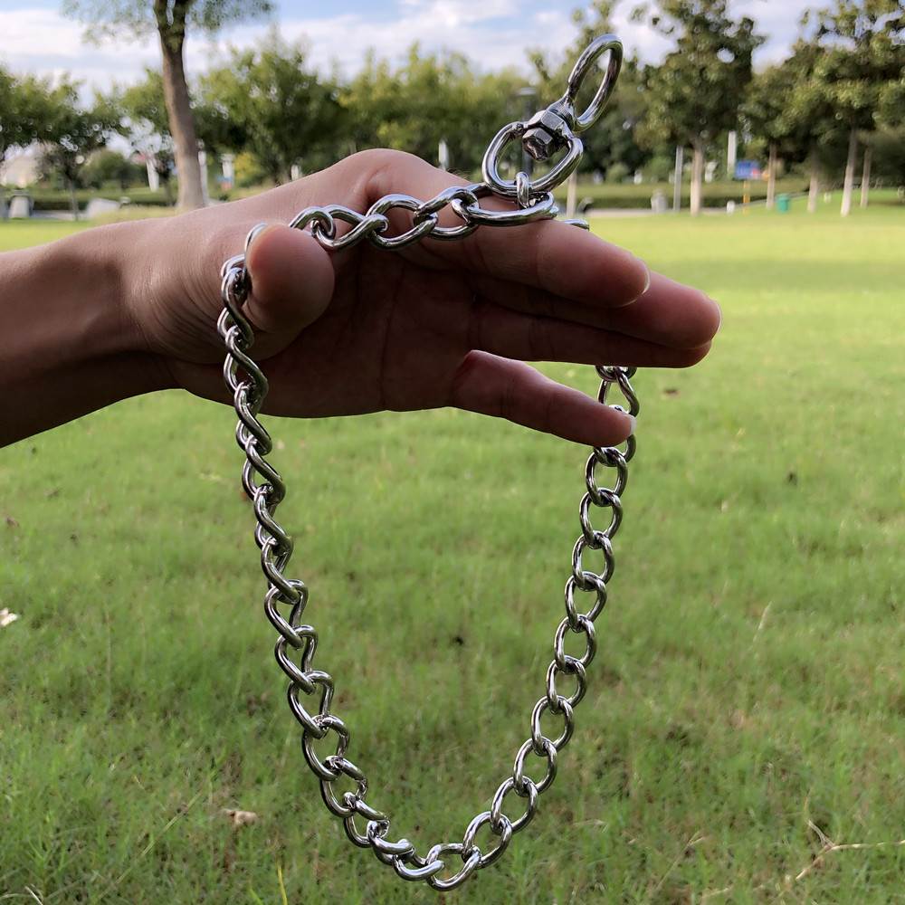 不锈钢链狗牵引绳项圈马