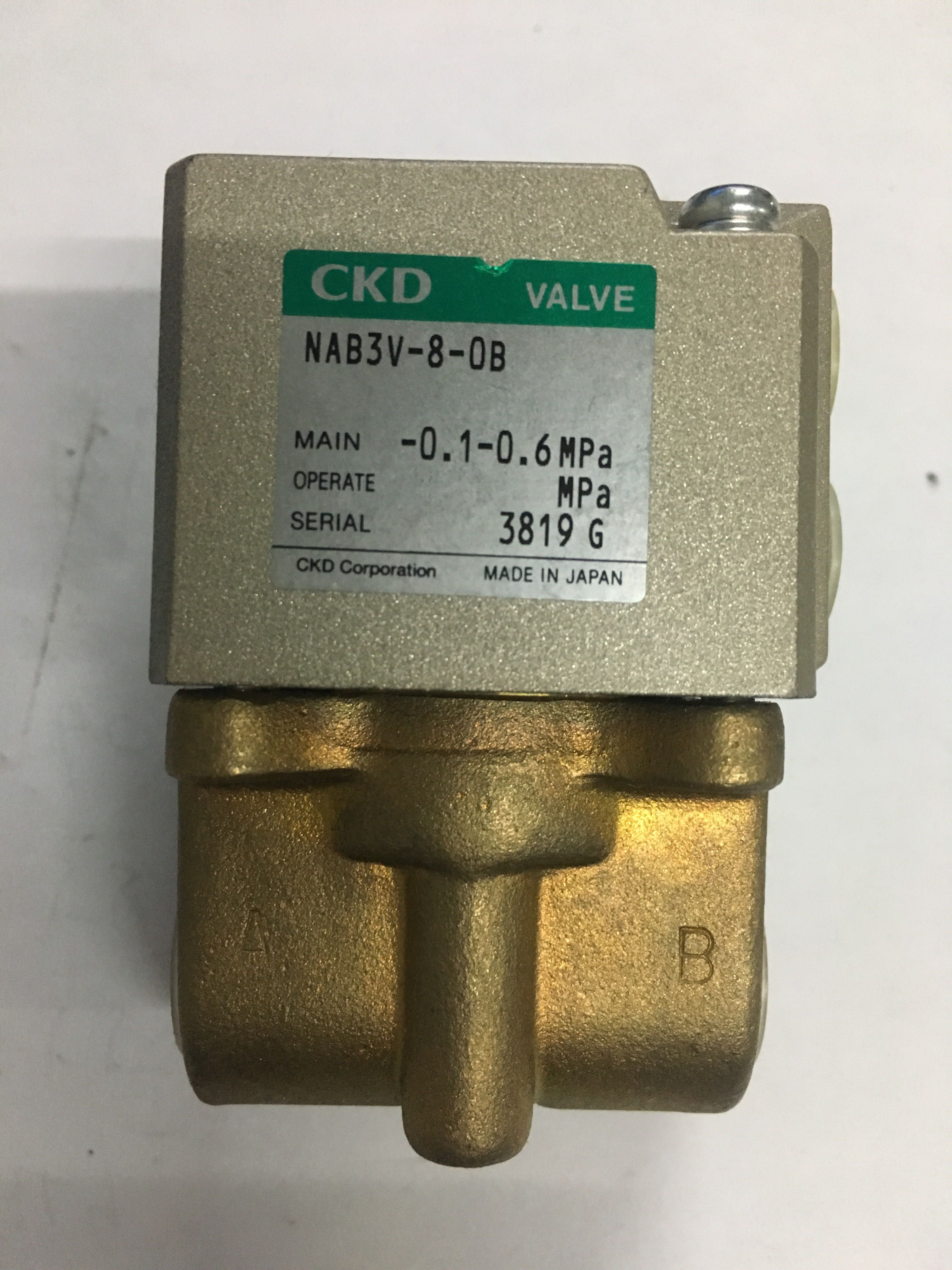 日本CKD气控阀NAB1-8/10/NAB3V-08-0B全新原装真品当天发货