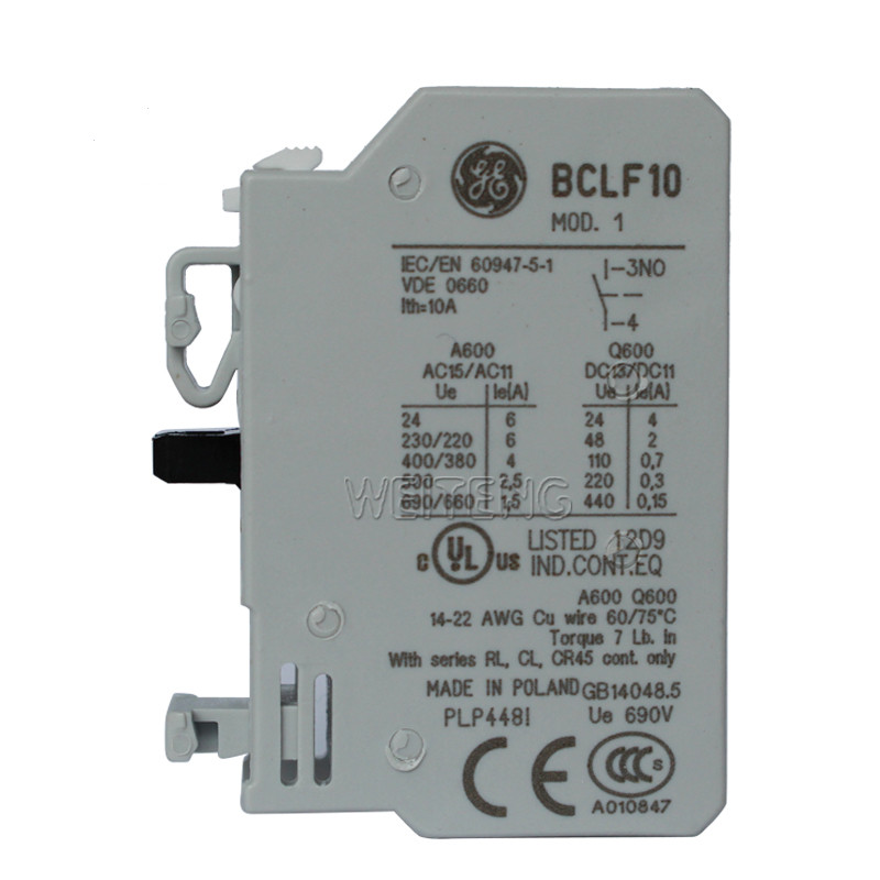 9年老店 GE通用 BCLF10 辅助触头1NO常开触点 接触器顶装 104700