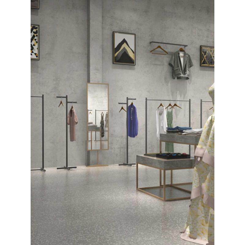 简约服装店展示架铁艺落地展架男女服装侧挂正挂衣服架子中岛货