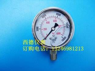 0－1000bar全不锈钢高压表 60MM直立式 充油耐震高压压力表
