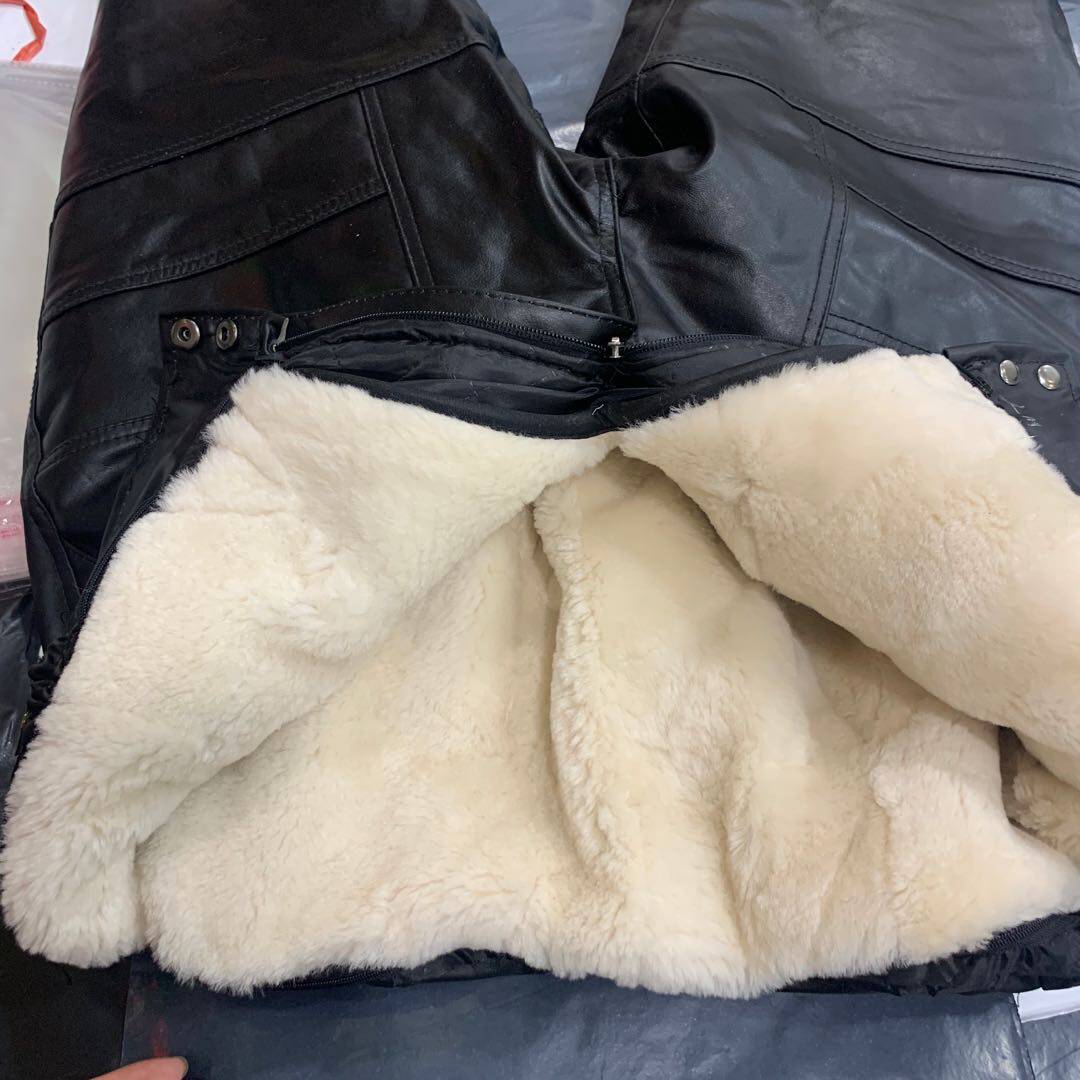 皮裤男士冬季加厚保暖内胆中老年高腰宽松摩托车防风防水棉裤