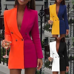 stitching business cardigan hit dress neck color 2021 wear