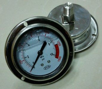 油压表轴向带边罩充耐震