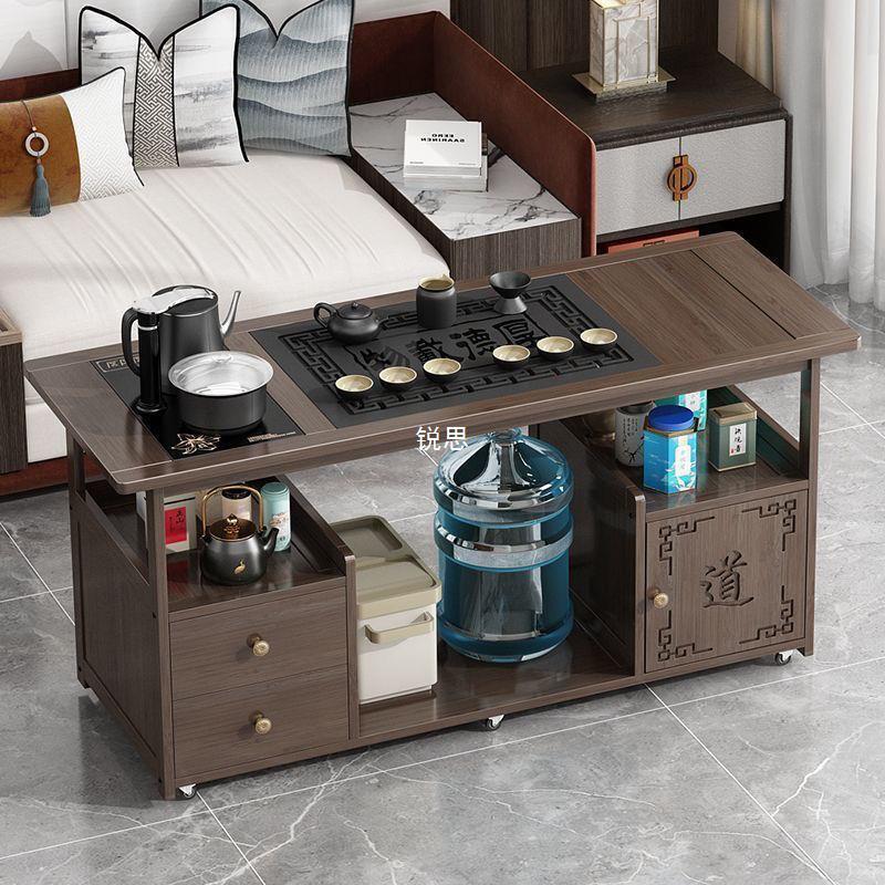 家用客厅移动茶桌实木茶