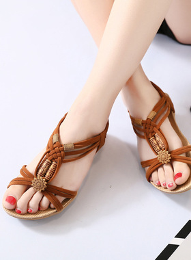 Women Sandals Beach Summer Hemp Rope Shoes Plus size 41 42