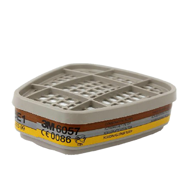 3M6057滤毒盒防护有机蒸气氯气氯化氢二氧化硫硫化氢氰化氢配面具