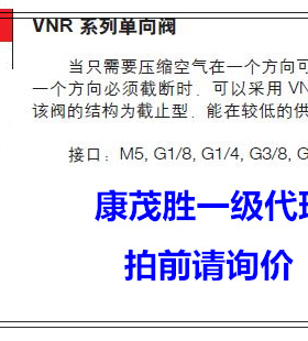 康茂胜（康茂盛）camozzi单向阀VNR-201-1 VNR-234-3/4