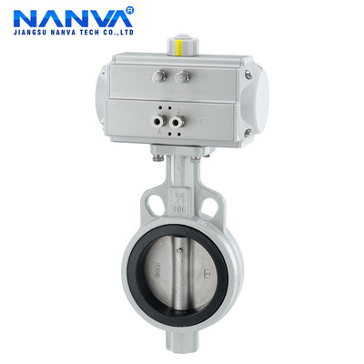 NANVA气动不锈钢板软密封三元乙丙对夹蝶阀水系统D671X-16QB3